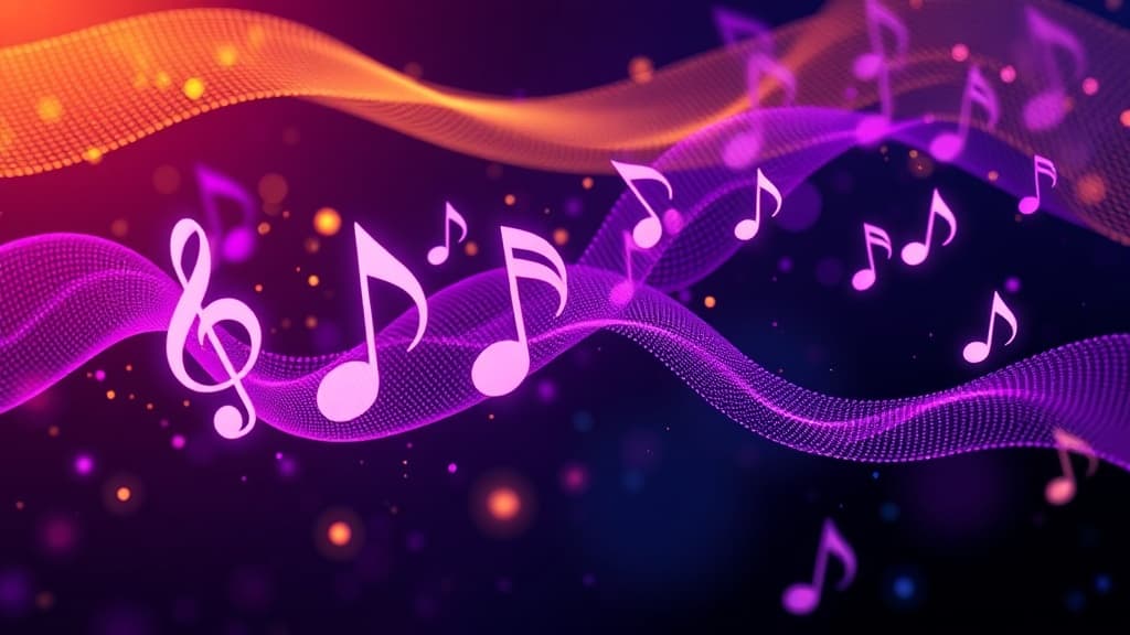 Sound waveform visualization representing AI-generated music