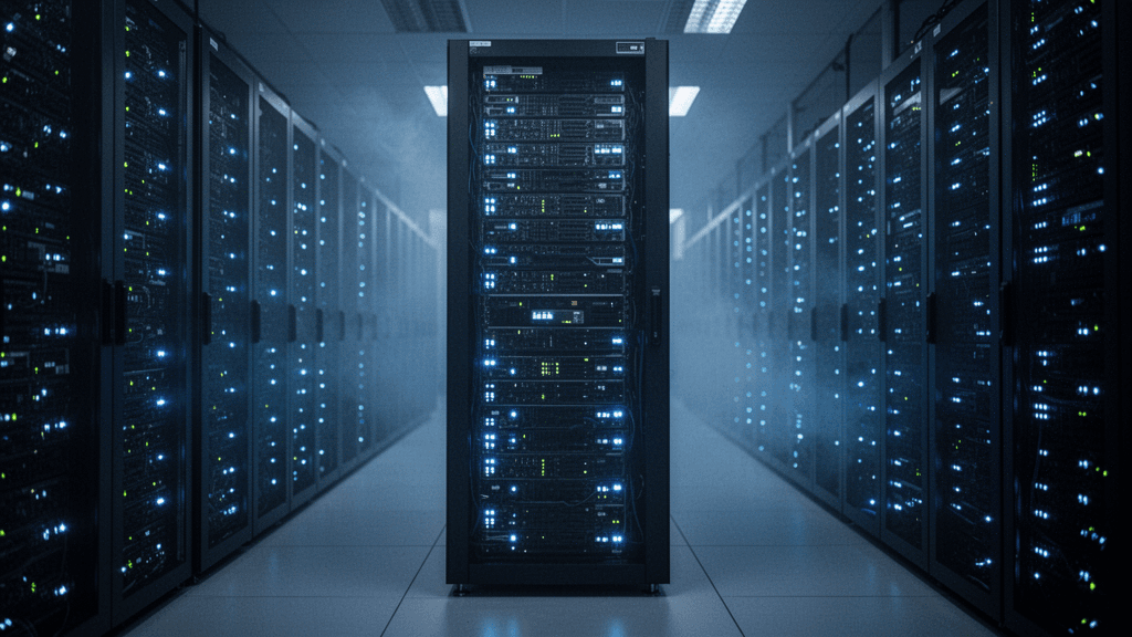 Four VPS provider logos overlaid on a server rack comparing hosting options for OpenClaw