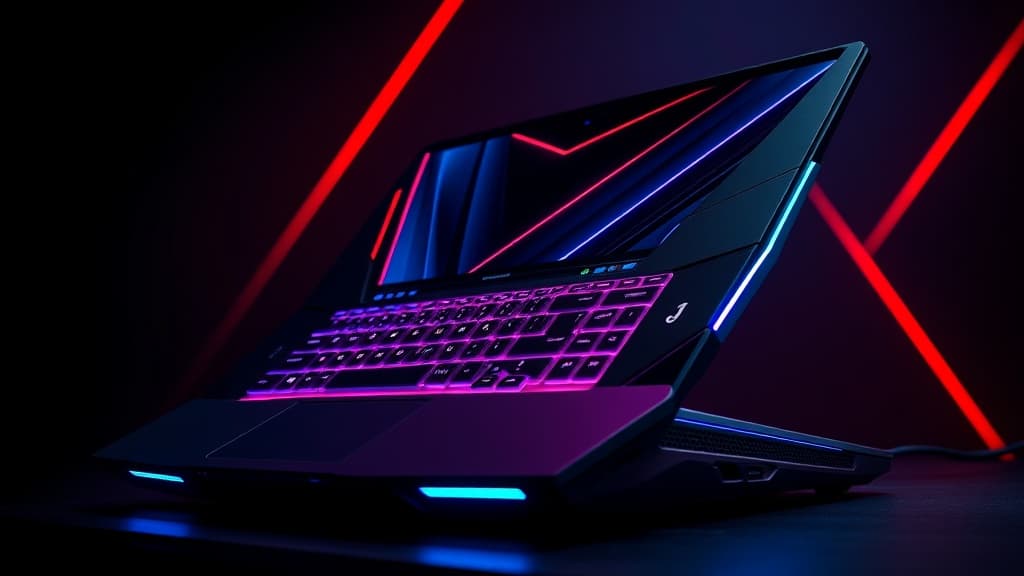 MSI Raider 16 Max HX gaming laptop open on a desk with RGB lighting