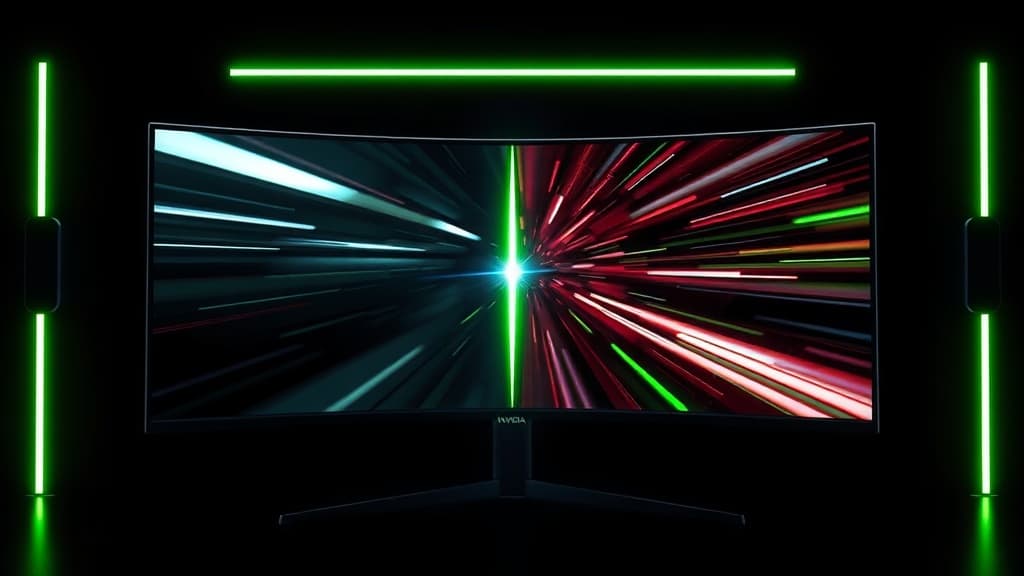 NVIDIA G-Sync Pulsar gaming monitor displaying high-motion gameplay