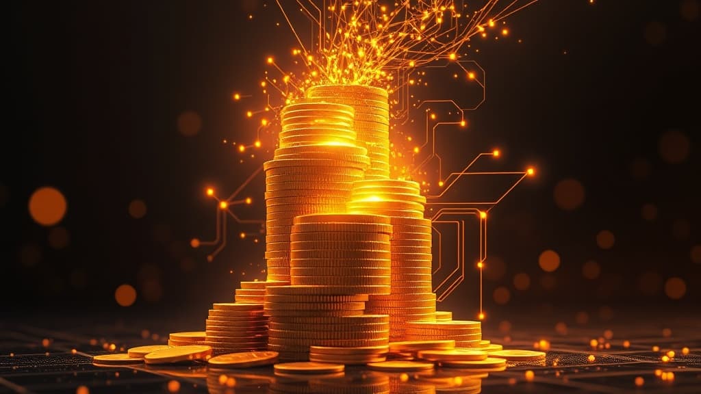 Abstract visualization of artificial intelligence technology and investment